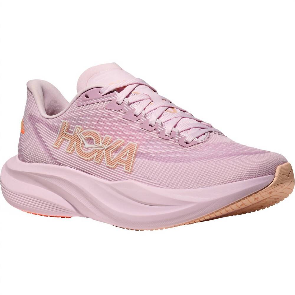 NEW HOKA women's march 7 running shoes in lilac cream/tangerine glow